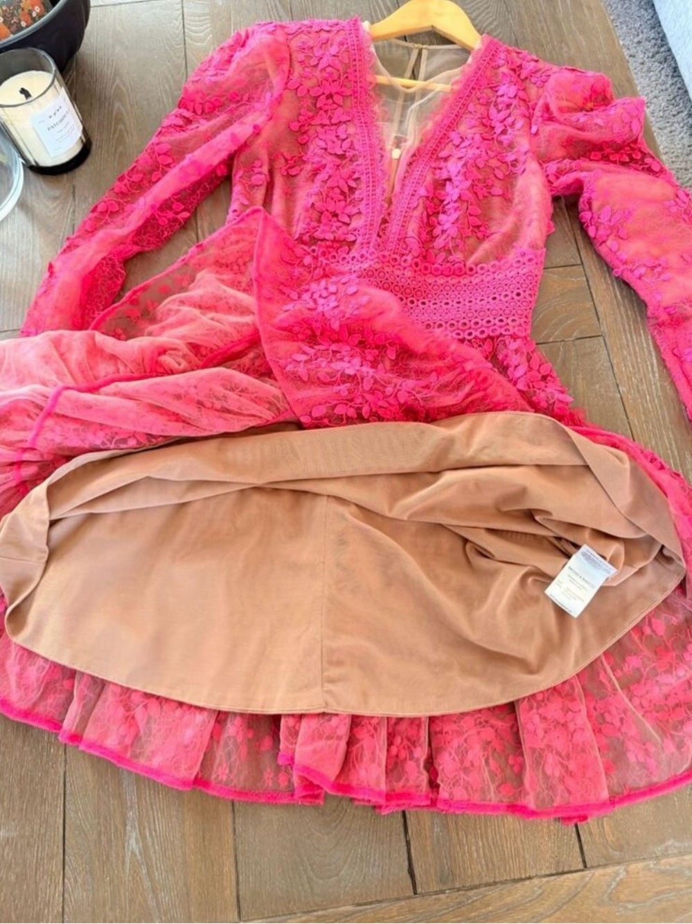 Bronx and Banco Megan Long-Sleeve Mini Dress Dark Pink - Picture 9 of 9